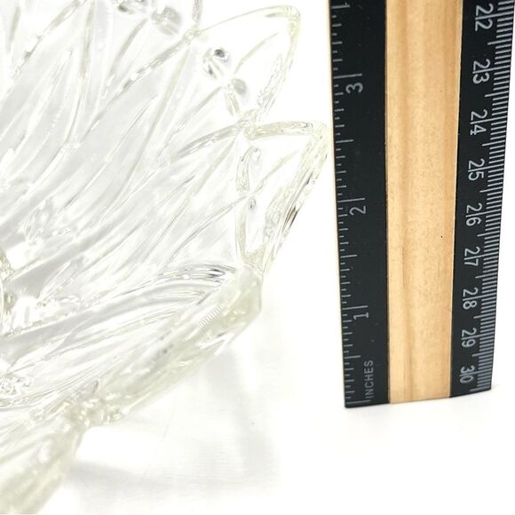 Vintage Federal Cut Glass Dish Bowl Sun Flower Sunflower Petal Starburst Pattern - Picture 10 of 10